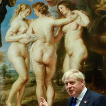 Johnson, ante 'Las tres Gracias', de Rubens