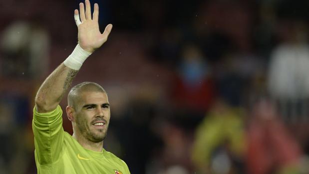 Víctor Valdés durante su etapa en el Barcelona.