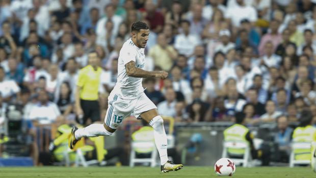 Theo Hernández, en un partido del Real Madrid