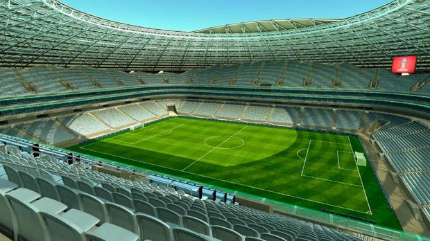 Vista de las gradas del estadio Samara Arena, sede del Mundial de Rusia 2018