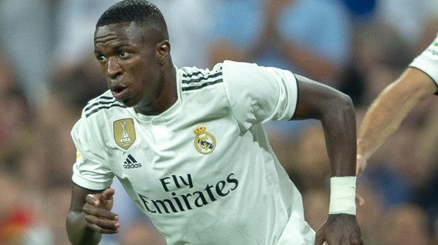 Vinicius, en el partido de su debut en LaLiga con el Real Madrid frente al Atlético