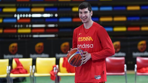 Darío Brizuela, durante un entrenamiento con España esta semana en Guadalajara