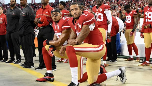 Kaepernick, durante una de sus protestas