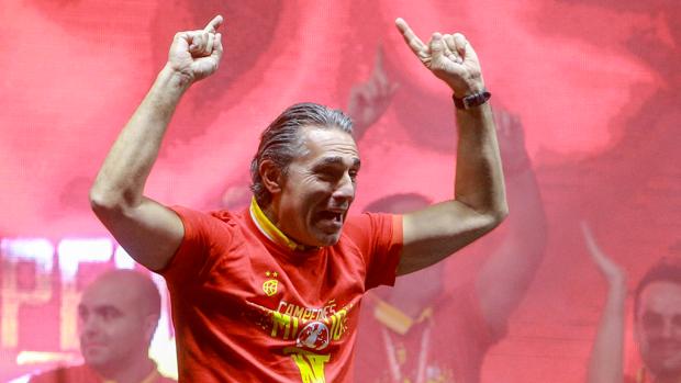 Scariolo, en la celebración del Mundial en Madrid