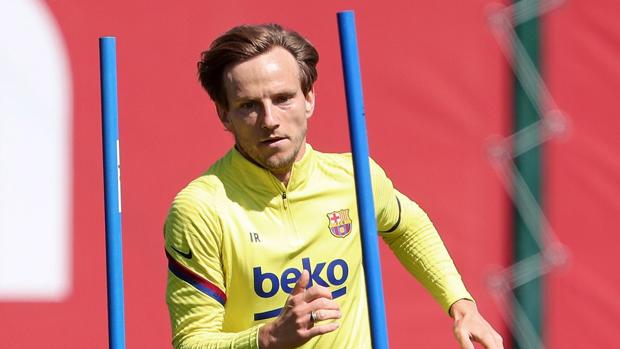 Rakitic durante uno de los últimos entrenamientos
