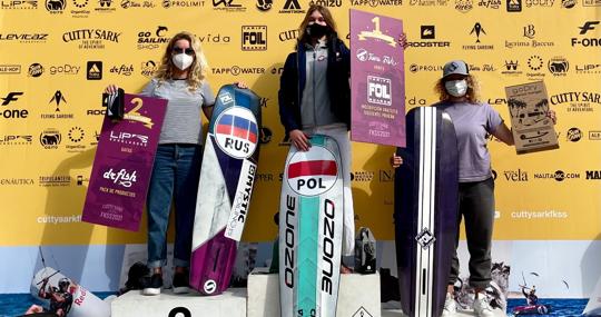 The women's podium of the Cutty Sark FKSS 2021 Mallorca