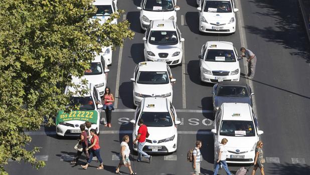 Concentración del taxi en Córdoba