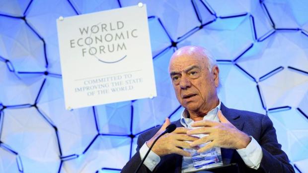 El presidente del BBVA, Francisco González, durante su intervención en Davos