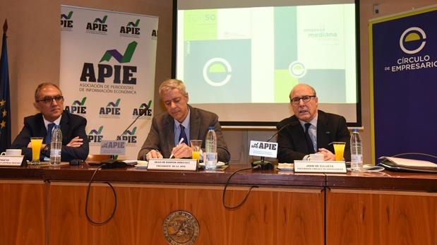 Jesús Prieto, Íñigo de Barrón y John de Zulueta, esta mañana