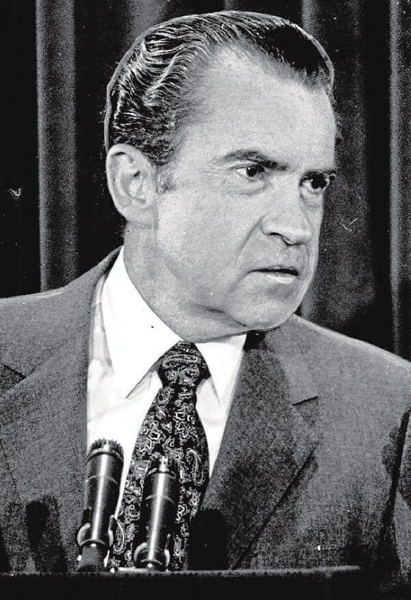 Nixon, ante la prensa el 29 de abril de 1971