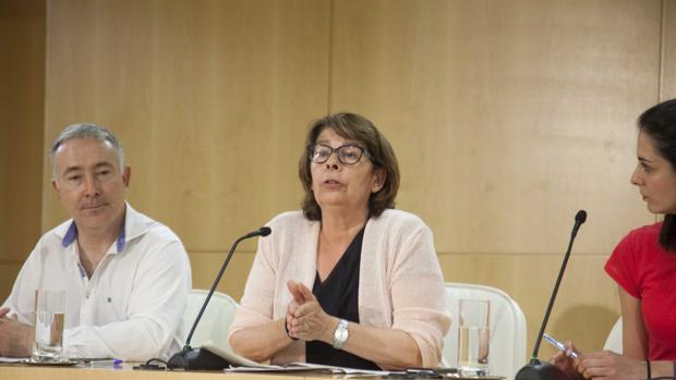 Inés Sabanés, esta mañana, en el Palacio de Cibeles