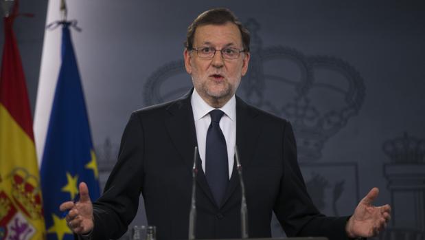 Mariano Rajoy, este martes durante su comparecencia en el Palacio de la Moncloa