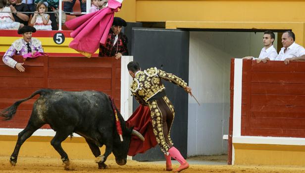 Pepe Moral conduce a los corrales a «Jarretero», de Victorino Martín, indultado el sábado en Illescas