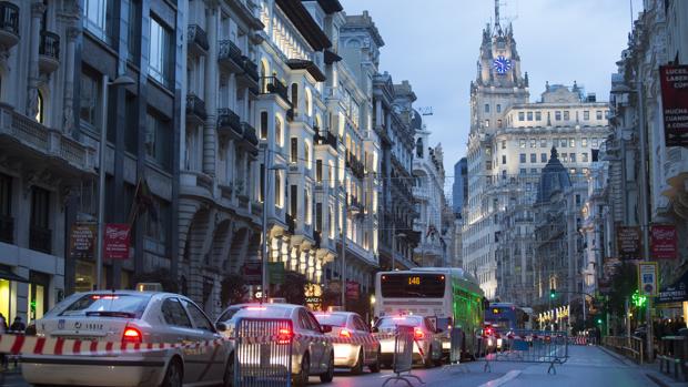 La Gran Vía, durante el cierre del año pasado
