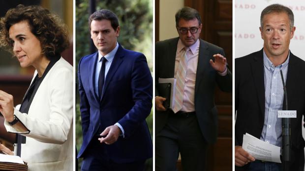 De izquierda a derecha: Dolors Montserrat, Albert Rivera, Aitor Esteban y Ander Gil