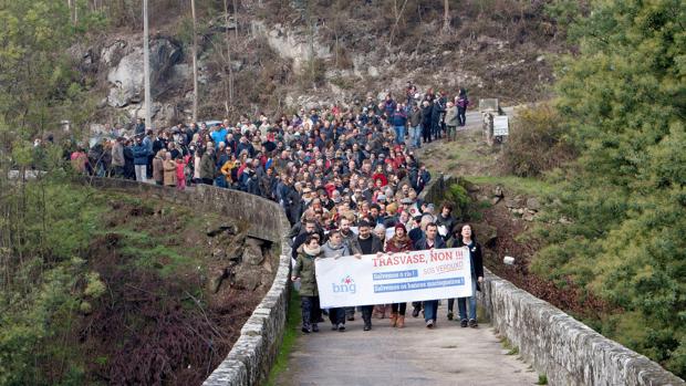 Vecinos de Soutomaior se manifestaron contra el trasvase del Verdugo