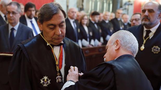 Sánchez Melgar, durante su toma de posesión en el Tribunal Supremo