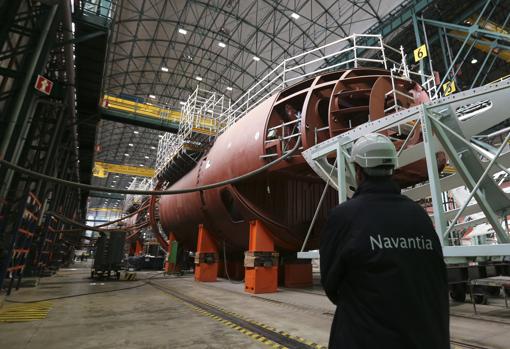 Construcción del submarino S-80 en los astilleros de Navantia en Cartagena