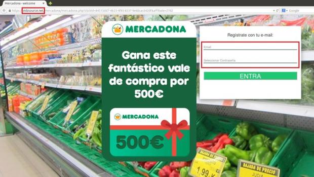 Imagen de la nueva estafa que emplea el nombre de Mercadona de forma fraudulenta