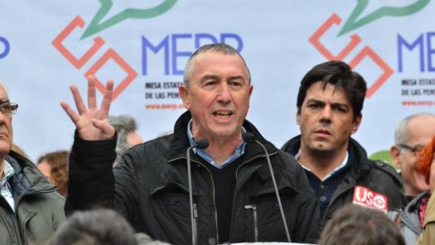 Joan Baldoví, en una manifestación reciente por la subida de las pensiones