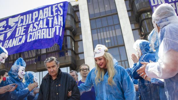 La líder del grupo, Melisa Domínguez, el 16 de mayo en el intento de desalojo
