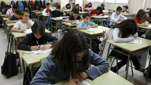 Alumnos en un centro escolar madrileño
