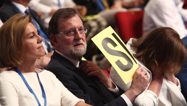 Mariano Rajoy, ayer, en el Congreso del PP