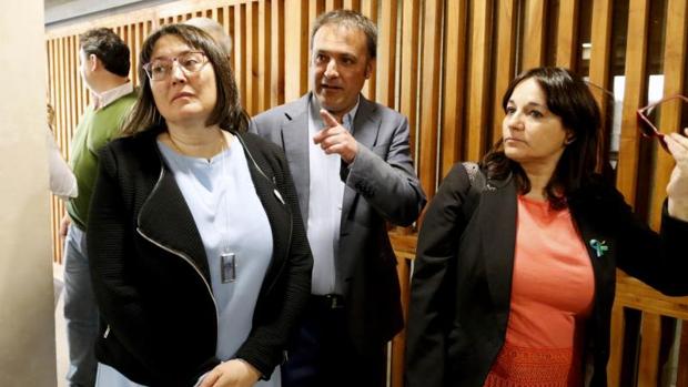 Natxo Bellido, Maria José Espuch y Sonia Tirado, los tres concejales de Compromís
