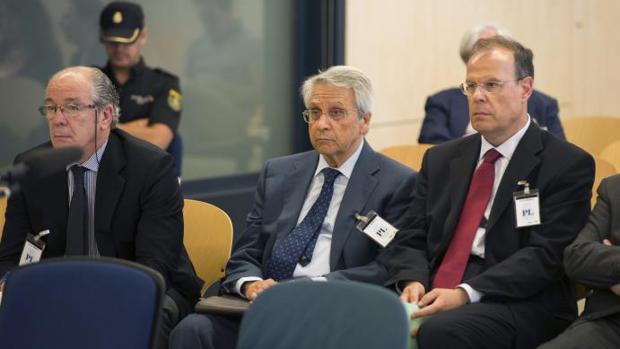 Gorriarán, Gayoso y Pego, durante el juicio de las prejubilaciones millonarias en la Audiencia Nacional