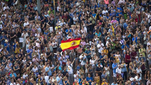 Manifestación contra los atentados yihadistas en Cataluña