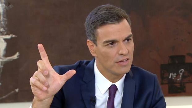 Pedro Sánchez ayer, durante su entrevista en La Sexta