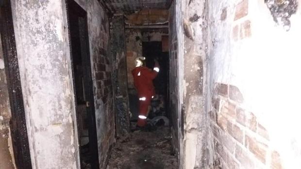 Imagen del estado en el que quedó la vivienda