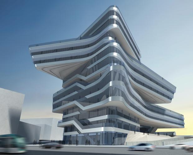 Recreación del edificio que Hadid proyectó en la zona del Fòrum de Barcelona