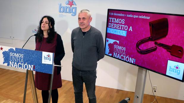Presas y Lobeira, en la presentación de la campaña del BNG contra la Constitución