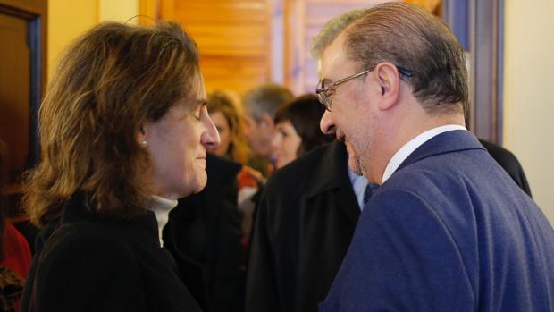 Teresa Ribera y Javier Lambán se reunieron este lunes en Zaragoza