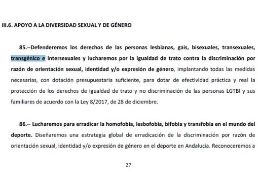 Extracto del texto del acuerdo en el que se produce el equívoco
