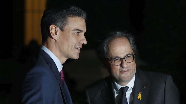 Pedro Sánchez y Quim Torra en un encuentro mantenido en Barcelona en diciembre
