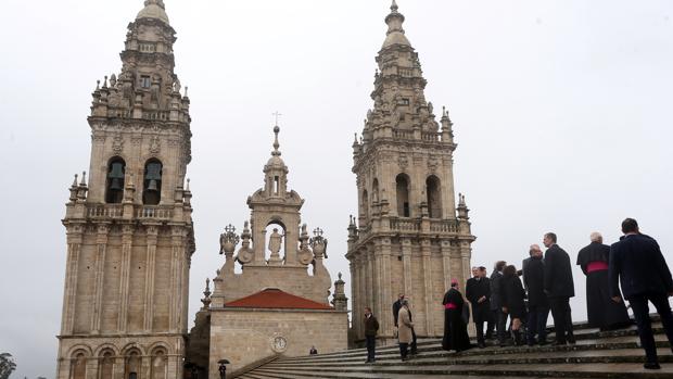 Las torres de la Catedral, durante la visita del Rey