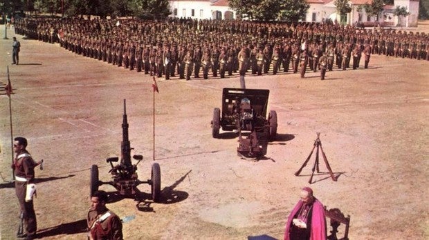Jura de Bandera en el campamento zamorano en 1980