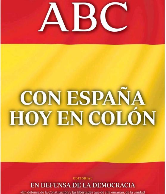 ABC apoya la manifestación de hoy esta portada