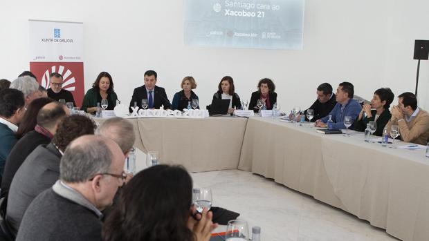 Román Rodríguez, en la reunión preparatoria del Xacobeo con agentes públicos y privados de Santiago
