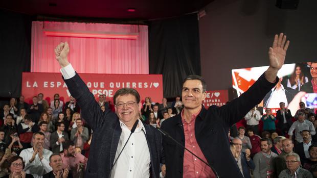 Imagen de Ximo Puig y Pedro Sánchez tomada el pasado viernes en Castellón