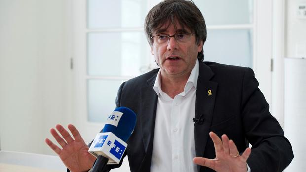 El expresidente y cabeza de lista de Junts per Catalunya a las elecciones europeas, Carles Puigdemont