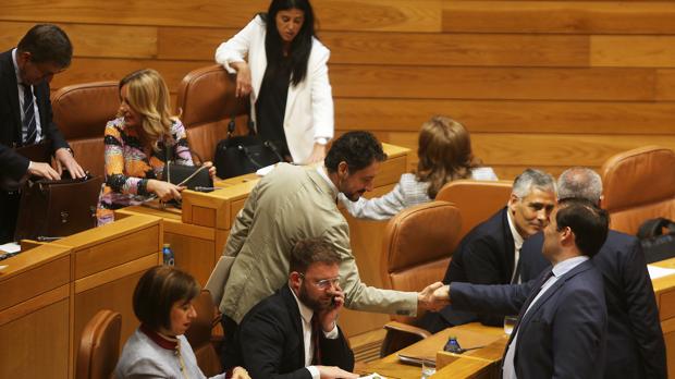 Diputados del PPdeG este martes en el Pleno de la Cámara autonómica