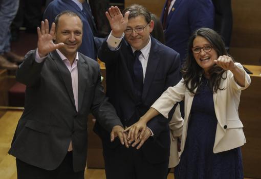 Rubén Martínez Dalmau, Ximo Puig y Mónica Oltra