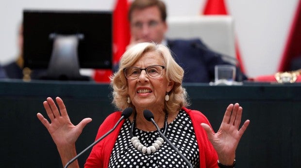 Manuela Carmena, durante su discurso