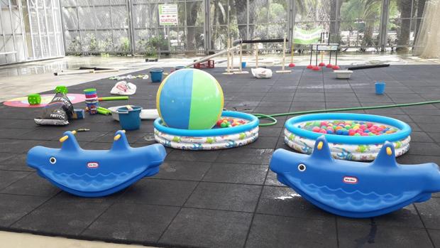 Detalle de algunos de los juegos acuáticos que habrá en el parque
