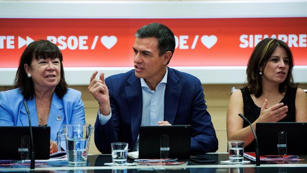 Pedro Sánchez, durante la reunión de la Permanente de la Ejecutiva Federal del PSOE