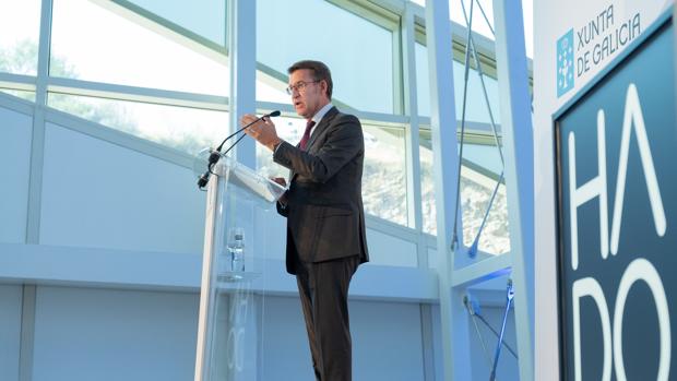 Alberto Núñez Feijóo, este martes en el acto celebrado en el Gaiás, en Santiago