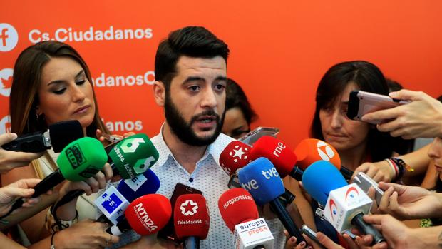 César Zafra, secretario de Organización de Cs-Madrid, ayer